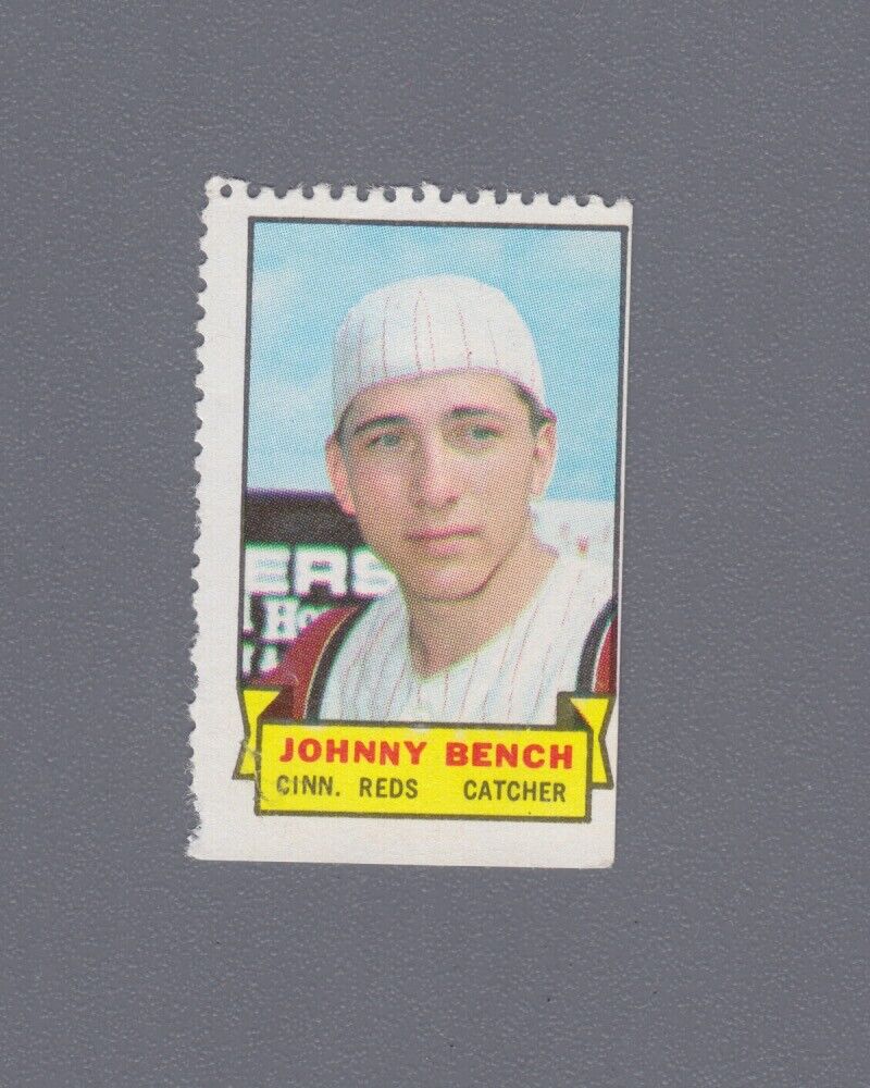 1969 Topps Stamp Johnny Bench Cincinnati Reds Baseball Card  