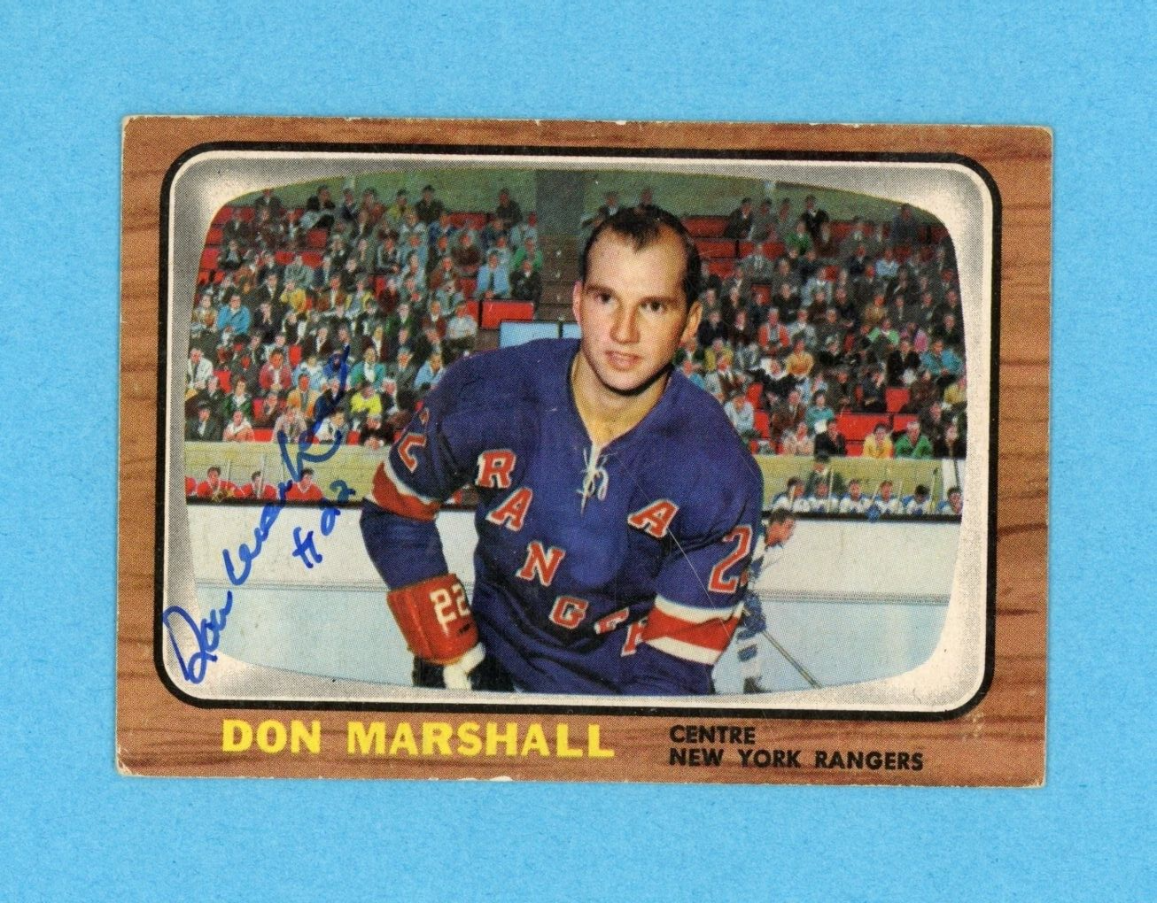 Don Marshall New York Rangers 1966-67 Topps #24 Autographed Hockey Card