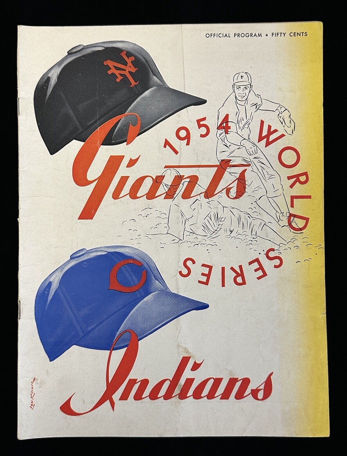 1954 New York Giants World Series Program vs Cleveland Indians - VG+ unscored