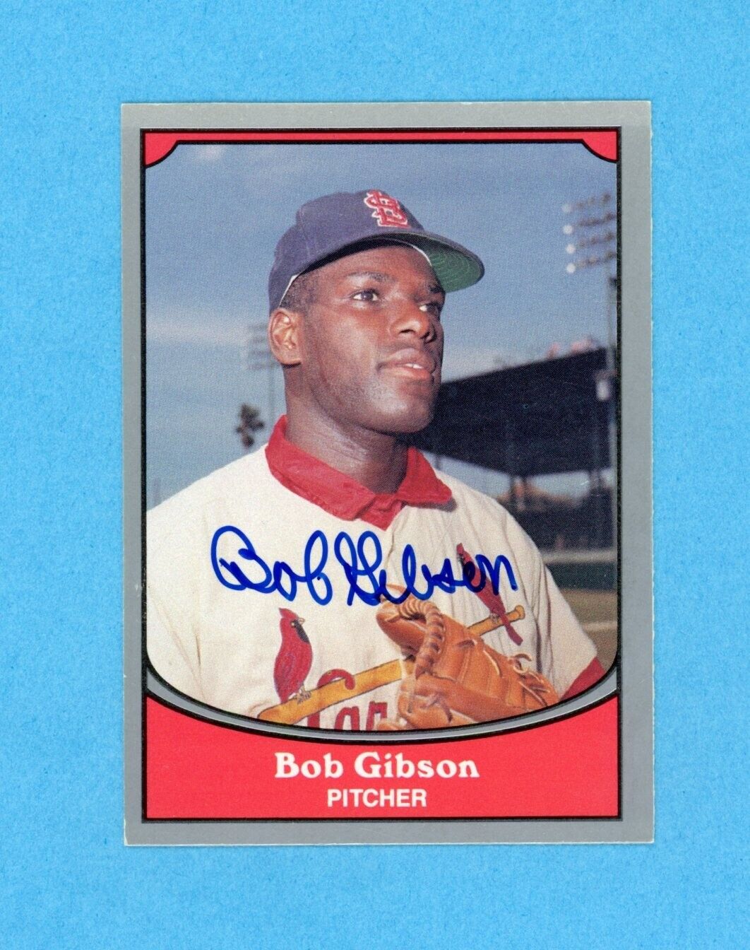 Bob Gibson St Louis Cardinals 1990 Pacific Legends #28 Autographed Baseball Card