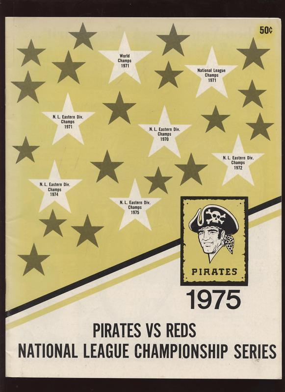 1975 NLCS Program Reds @ Pirates Gullet Ellis Auto NRMT