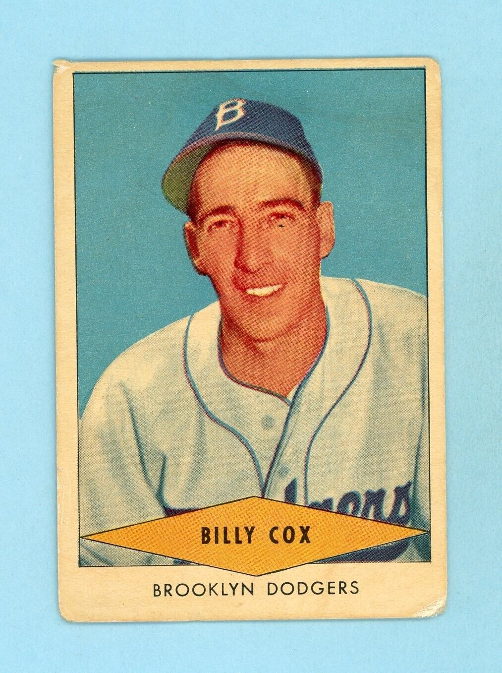 1954 Red Heart Billy Cox Brooklyn Dodgers Baseball Card Low Grade