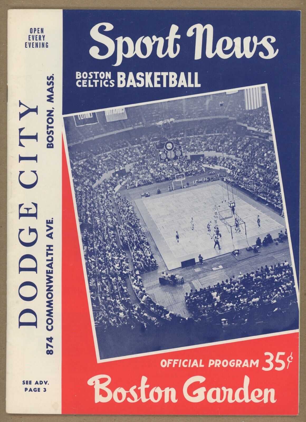 3/1/1961 Boston Garden NBA Doubleheader Celtics, Hawks, Lakers, Knicks Program