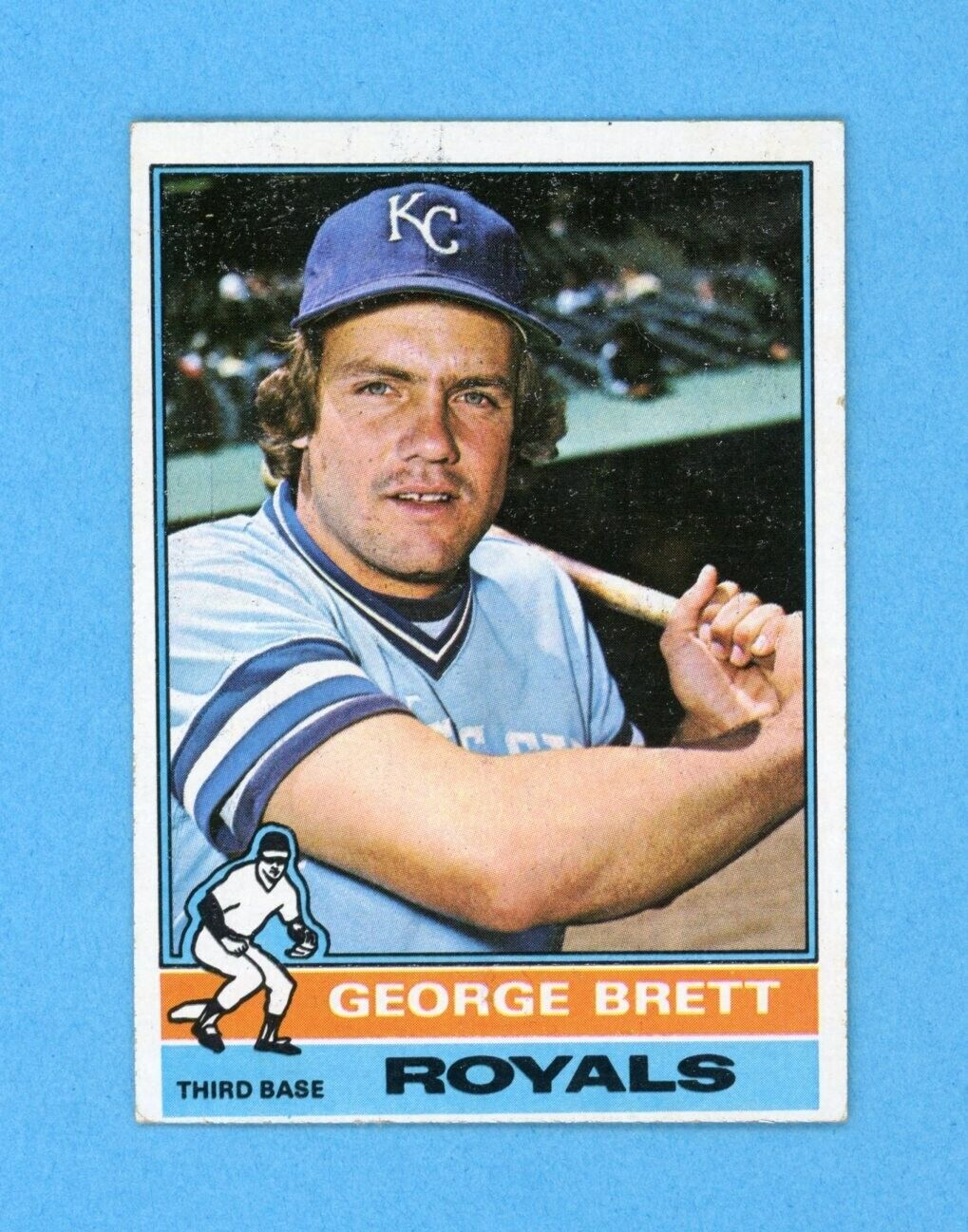 1976 Topps #19 George Brett Kansas City Royals Baseball Card EX+ - EX++ o/c