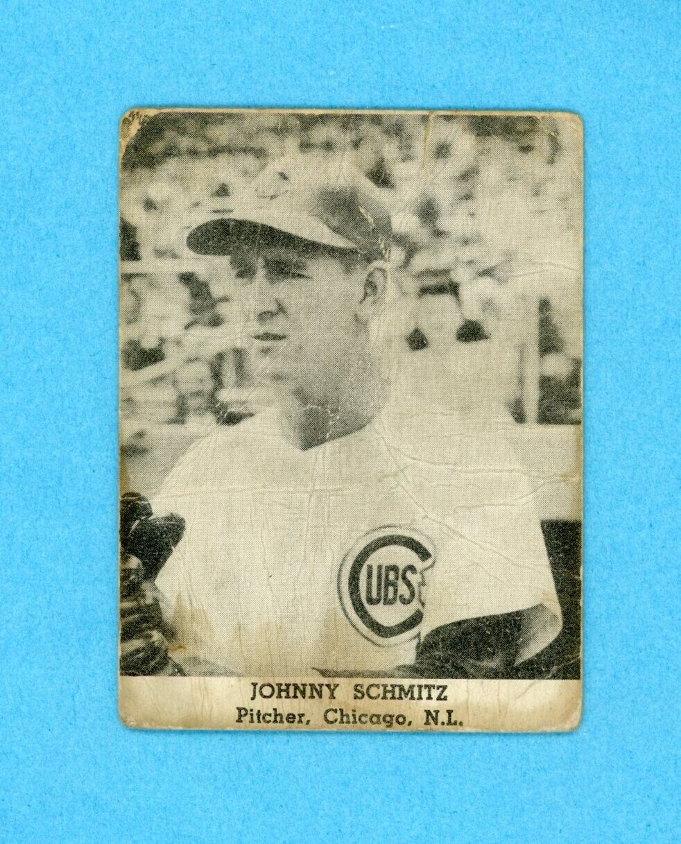 1947 Tip Top Bread Johnny Schmitz Chicago Cubs Baseball Card Low Grade