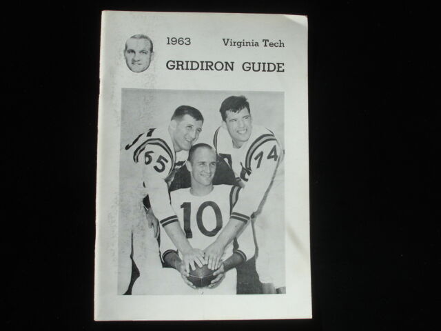 1963 Virginia Tech Gobblers Football Official Media Guide EX+