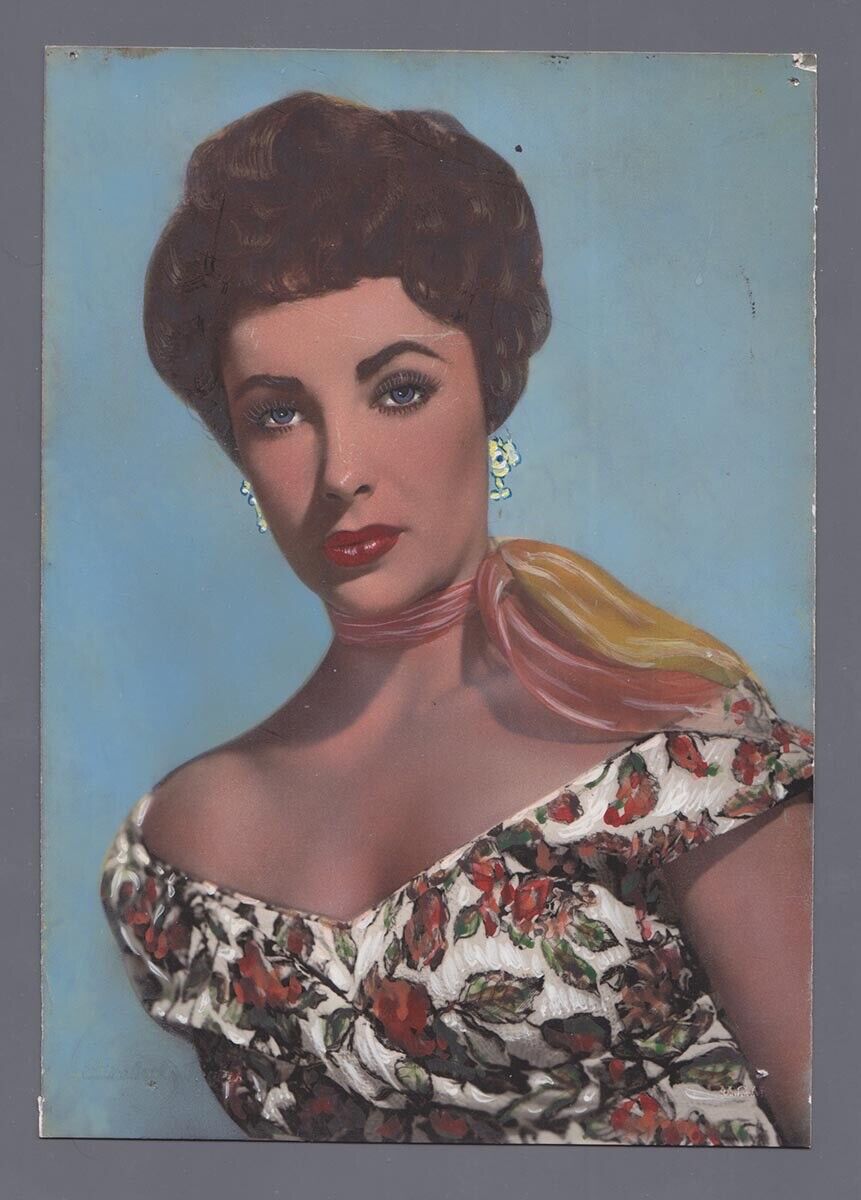 Elizabeth Taylor Original Trading Card Artwork based on 1953 M.G.M. Promo 