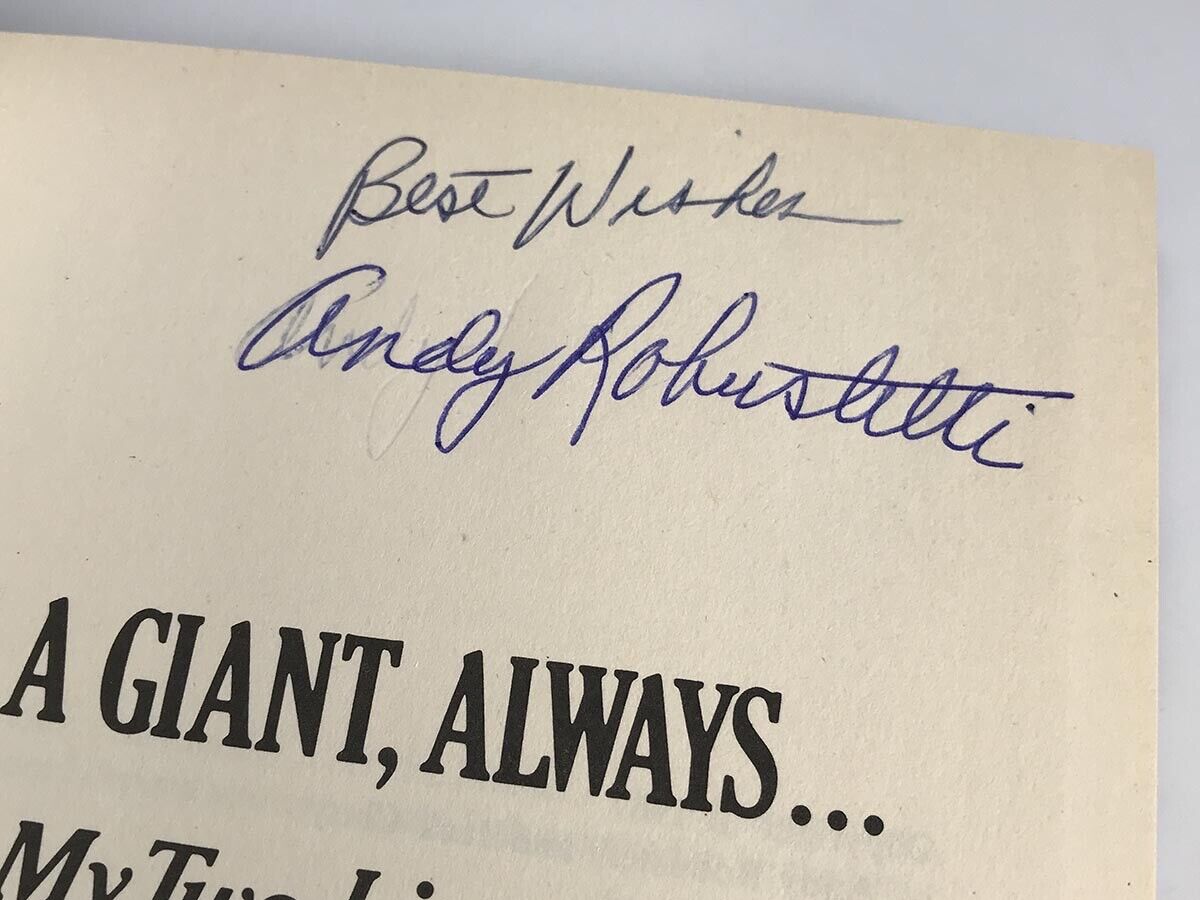 Andy Robustelli Signed Book “Once a Giant, Always...” Auto w B&E Hologram