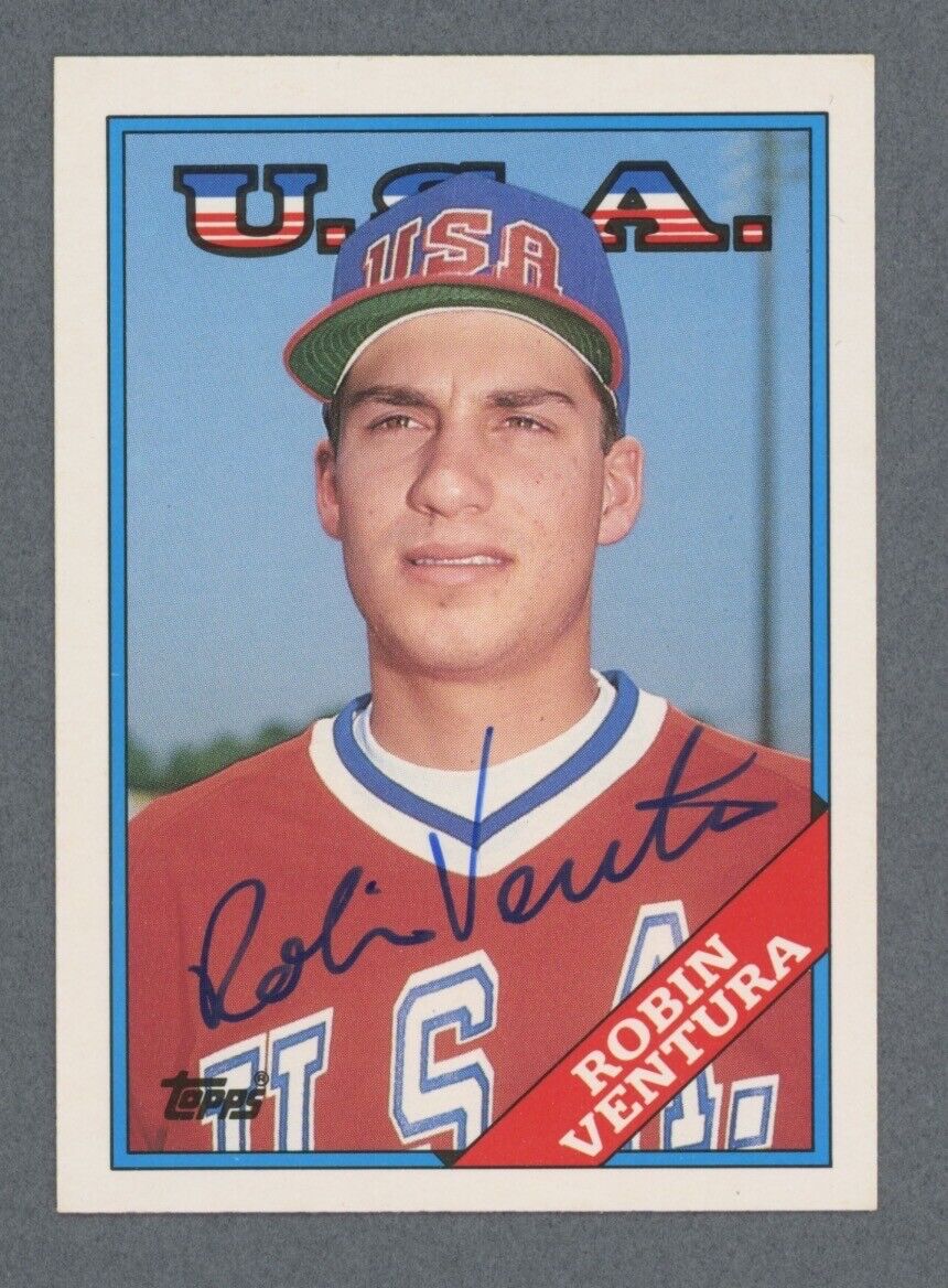 Robin Ventura Signed 1988 Topps Traded Rookie #124T USA Team Auto w B&E Hologram