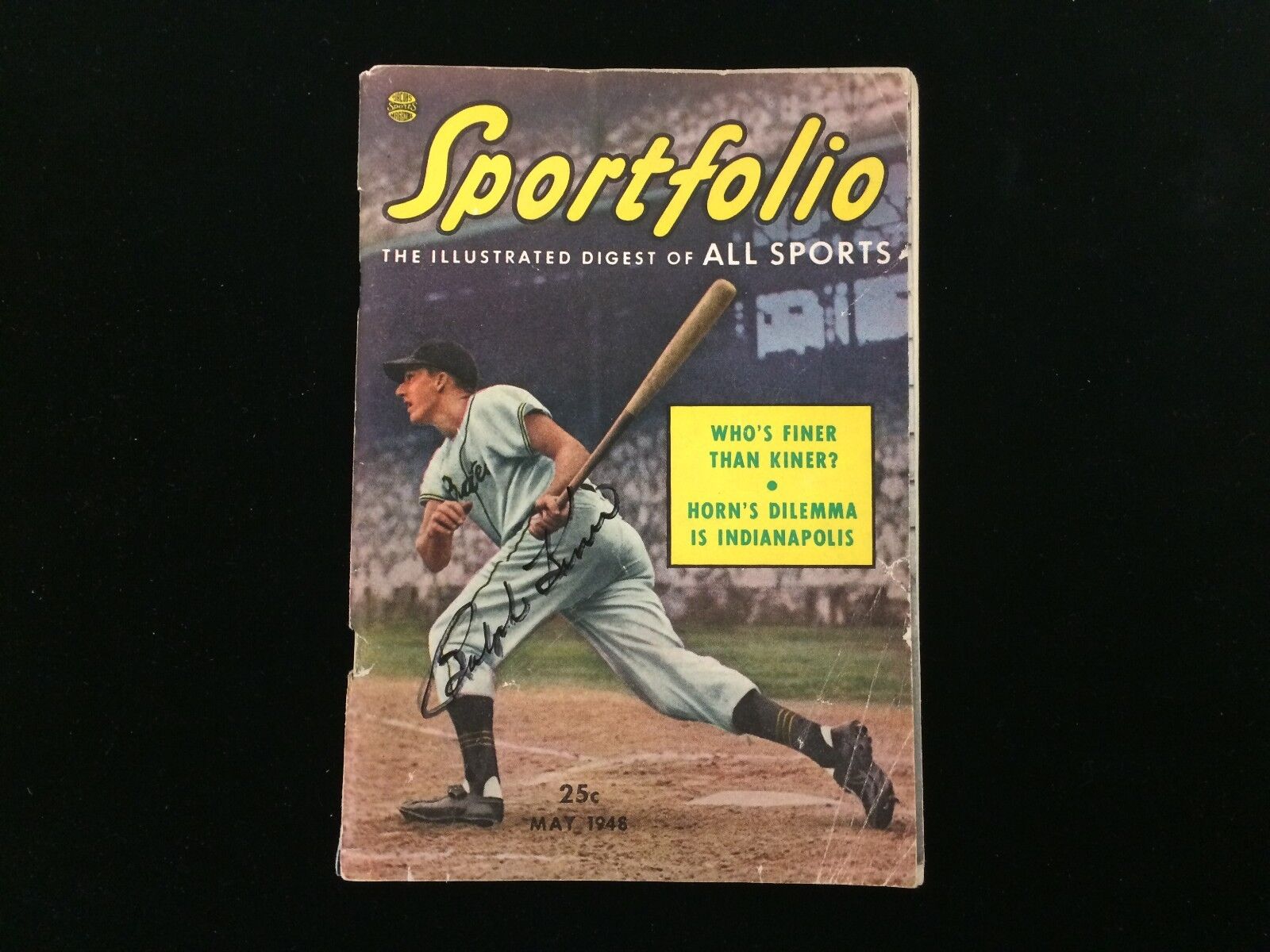 May 1948 Sportfolio Magazine - Ralph Kiner Cover & Autograph