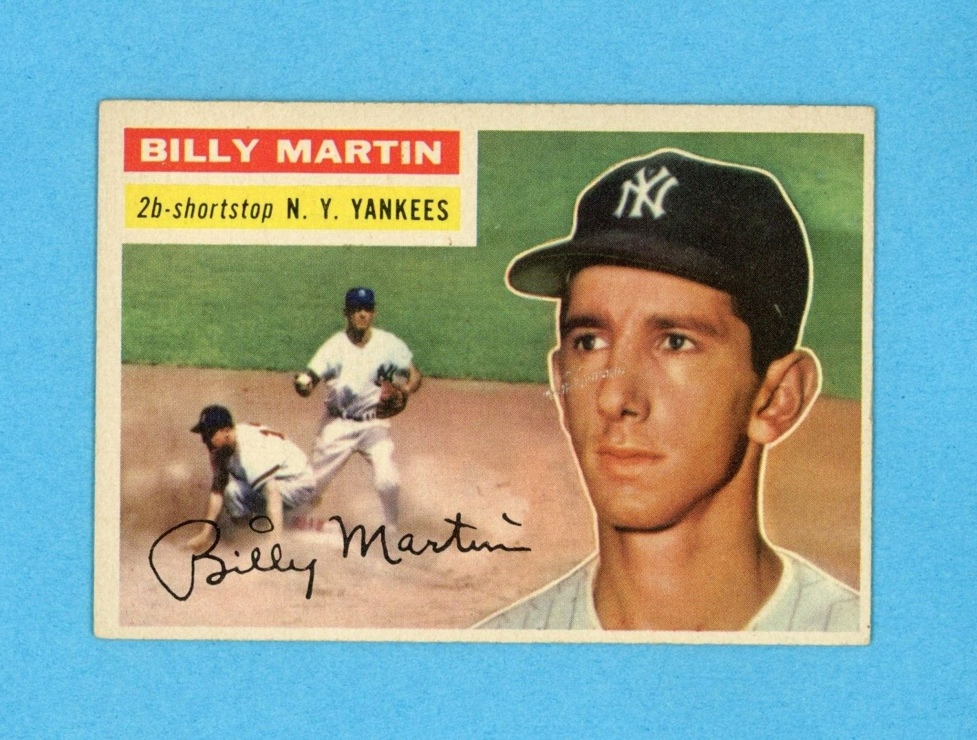 1956 Topps #181 Billy Martin New York Yankees Baseball Card EX+ app scf mk