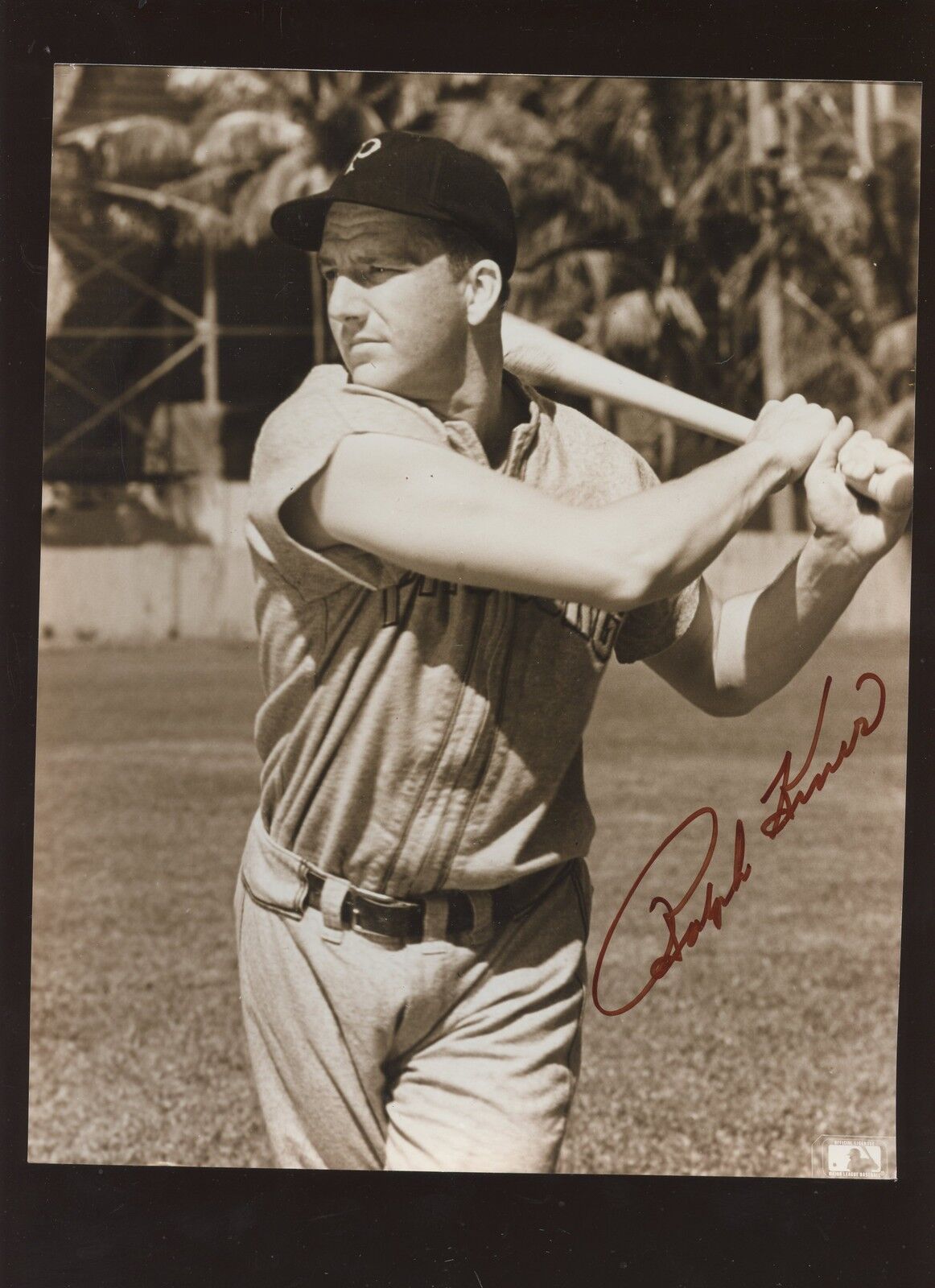 Ralph Kiner Pirates Follow Through Autographed 8 X 10 B & W Photo Hologram