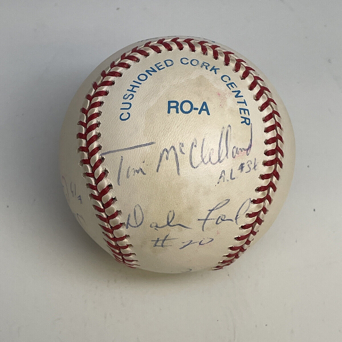 5 MLB Umpires Signed AL Budig Ball with McClelland, Ford, Phillips, Cousins, etc