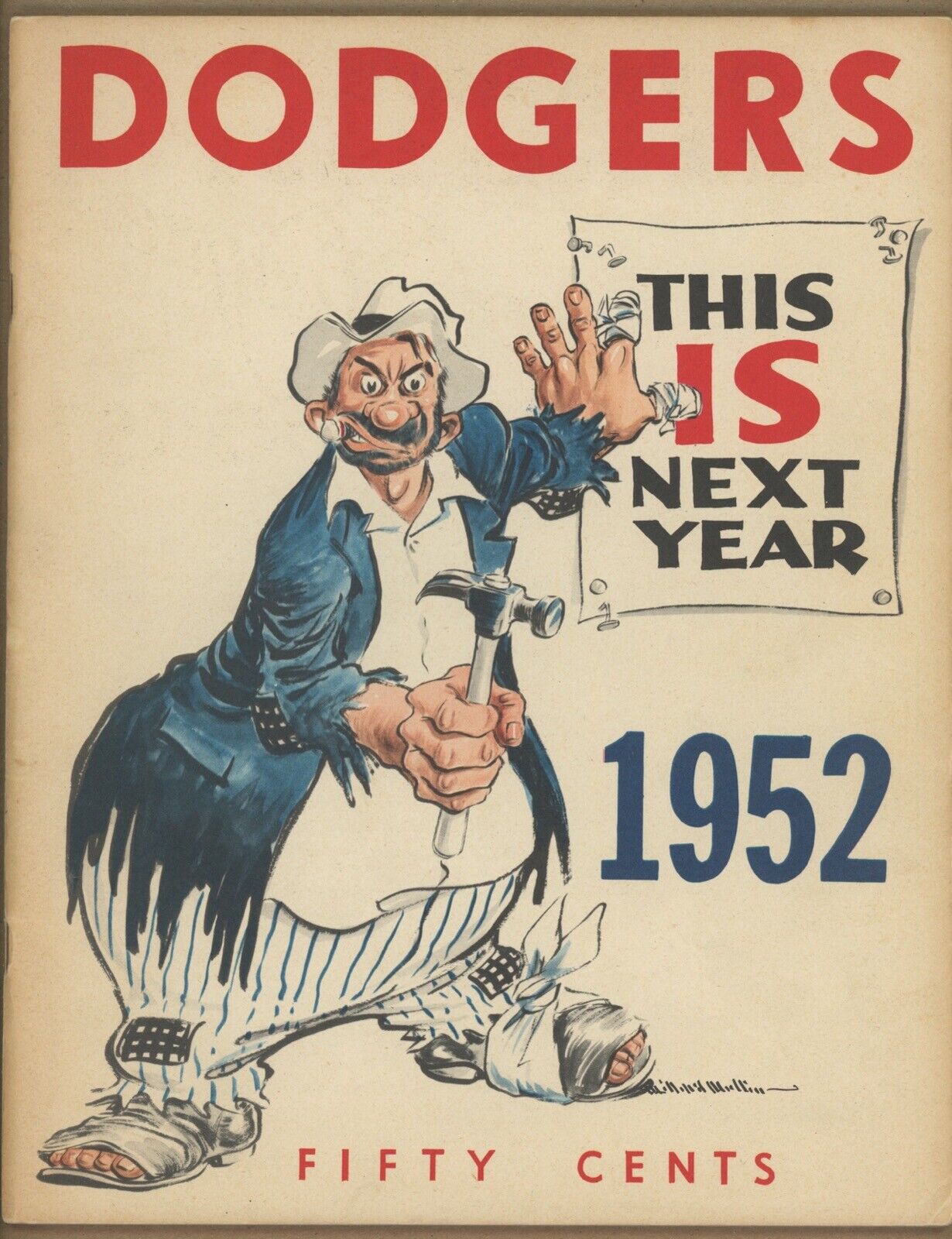 1952 Brooklyn Dodgers Yearbook • Intact with yellowing