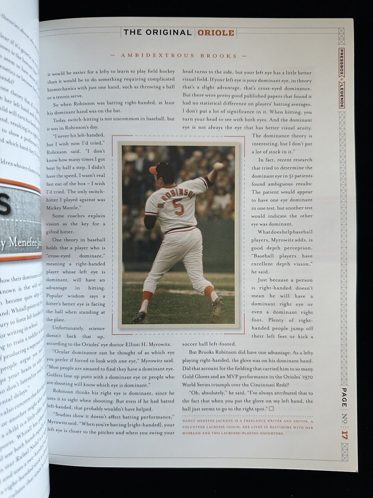 Brooks Robinson HOF 83 SIGNED Biography Magazine by Pressbox Legends w/ hologram