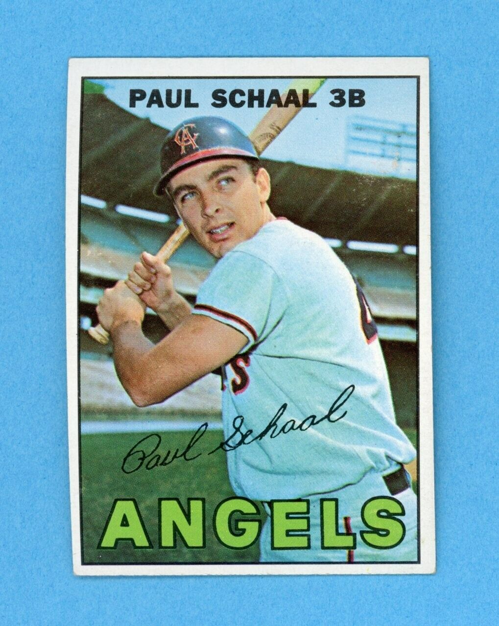 1967 Topps #58 Paul Schaal California Angels Baseball Card E/M ds Green Bat vari