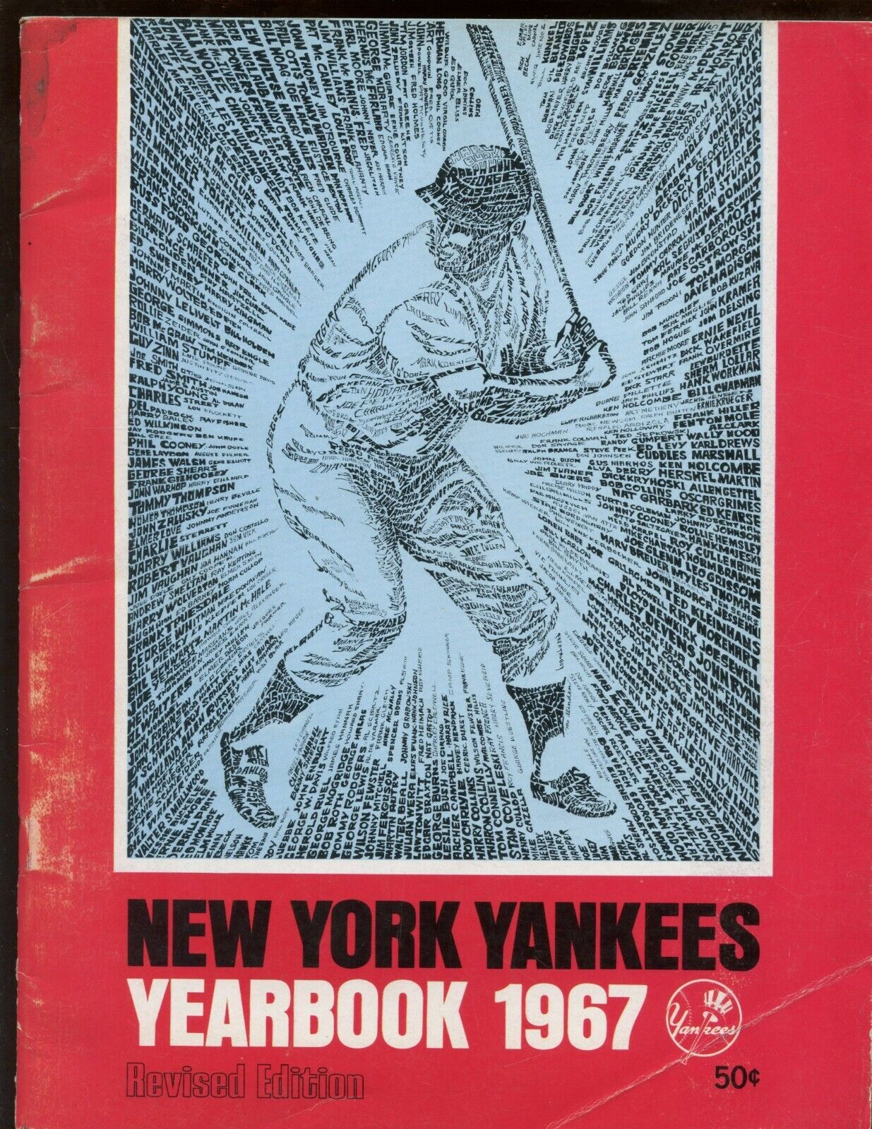 1967 New York Yankees Yearbook April 10th Roster Page VGEX