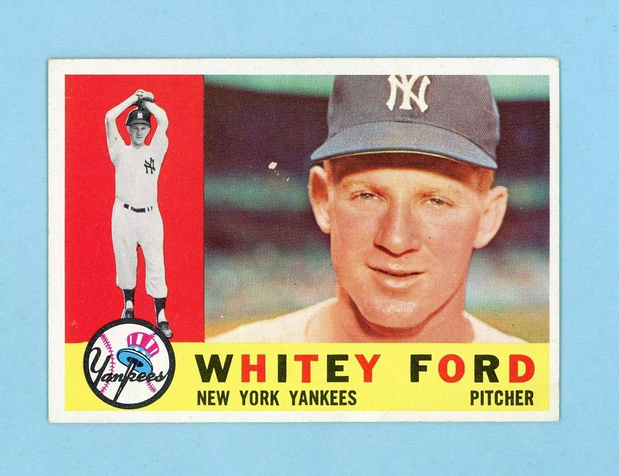 1960 Topps #35 Whitey Ford New York Yankees Baseball Card Ex - Ex+ scf ft