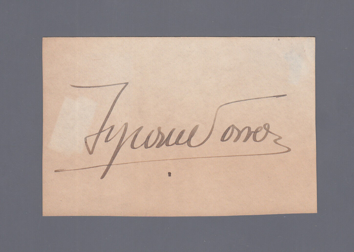 Tyrone Power Vintage Actor Signed Cut Auto with JSA Letter