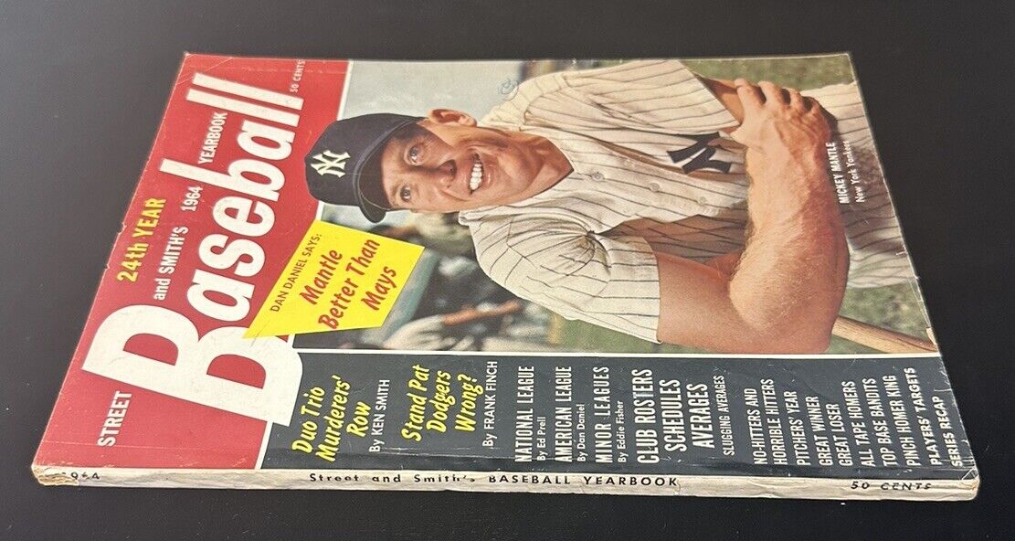 1964 Street and Smith’s Baseball Yearbook Mickey Mantle New York Yankees VG