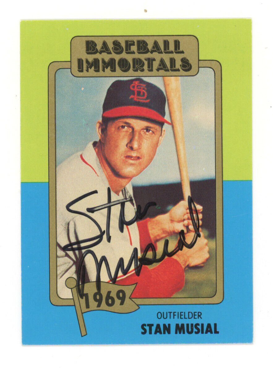 Stan Musial 1980 Baseball Immortals Card Auto with B&E Hologram