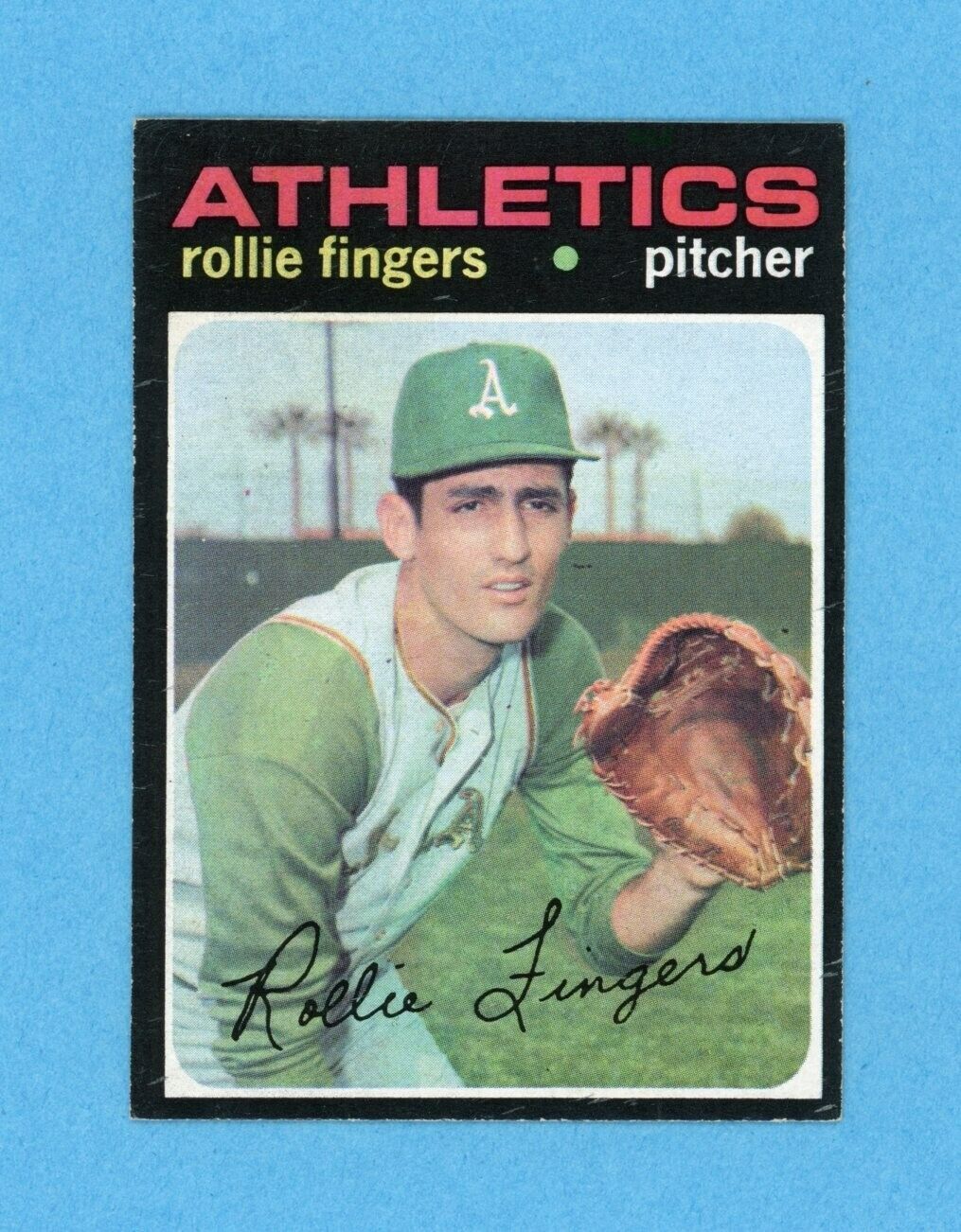 1971 Topps #384 Rollie Fingers Oakland Athletics Baseball Card Ex/Mt - NM