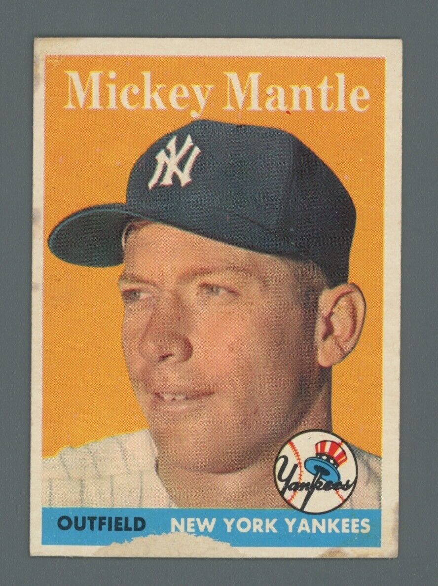 Mickey Mantle 1958 Topps Card #150 - Low Grade