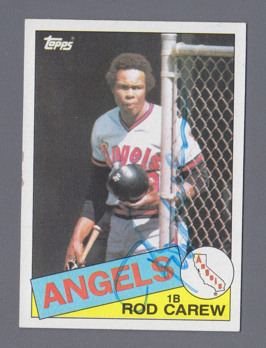 Rod Carew Signed 1985 Topps Card #300 with B&E Hologram