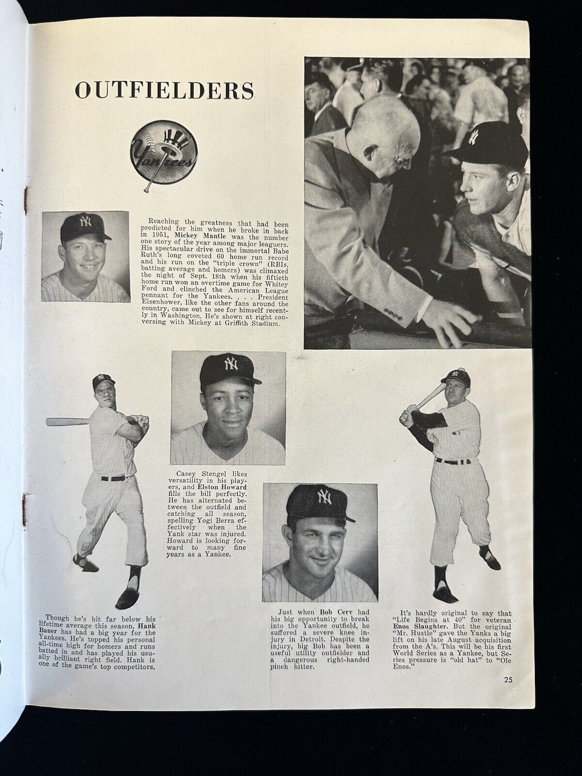 1956 Dodgers World Series Program vs Yankees - EX scored Game 1 - J. Robinson HR