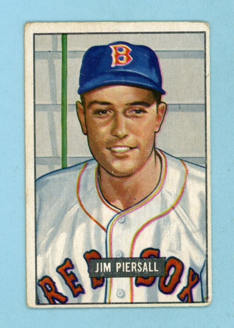 1951 Bowman #306 Jim Piersall Boston Red Sox Rookie Baseball Card VG - VG+ wrks