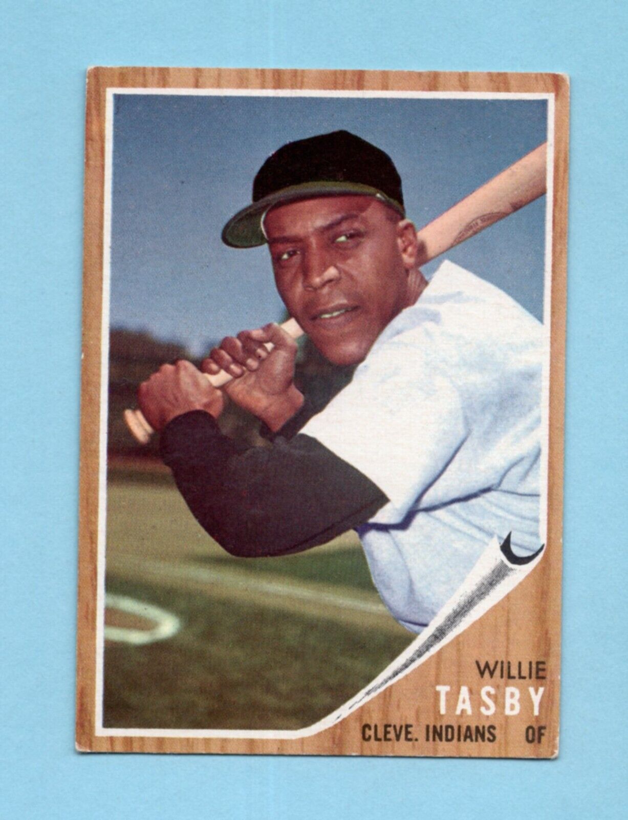 1962 Topps #462 Willie Tasby Clev Indians No Emblem Variation Baseball Card V/E