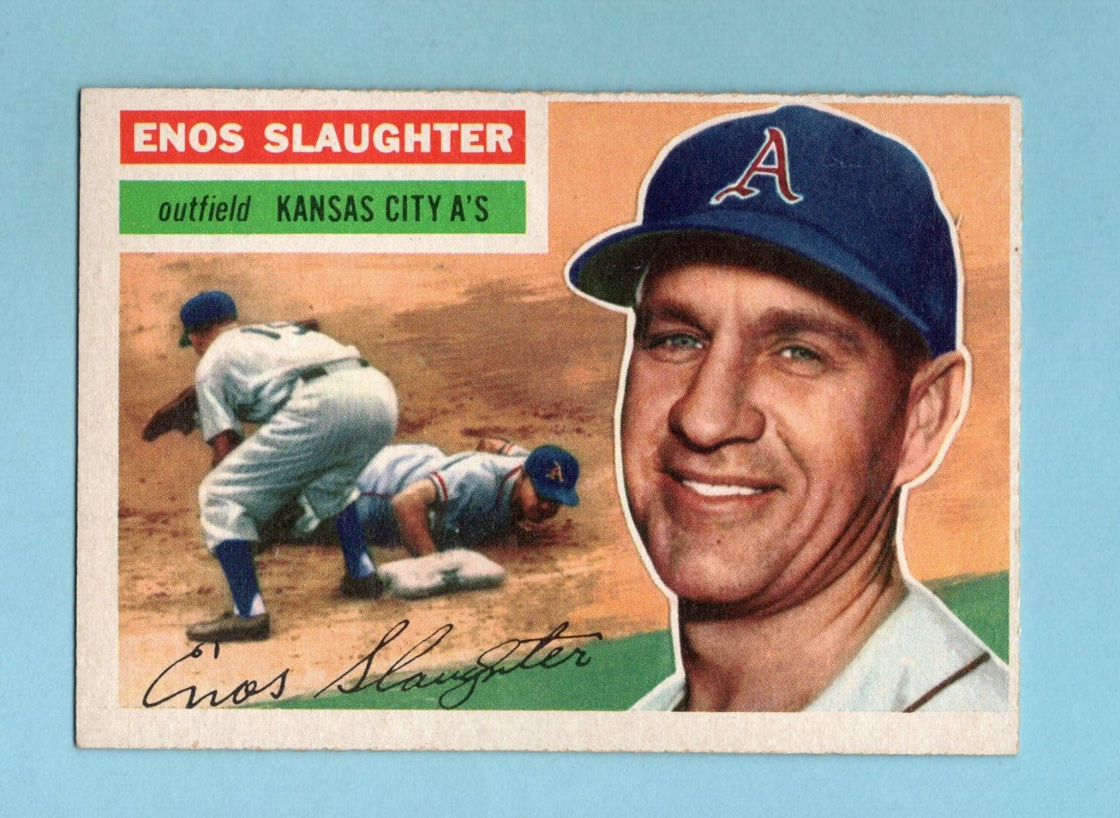 1956 Topps #109 Enos Slaughter Kansas City Athletics Baseball Card Ex/Mt o/c