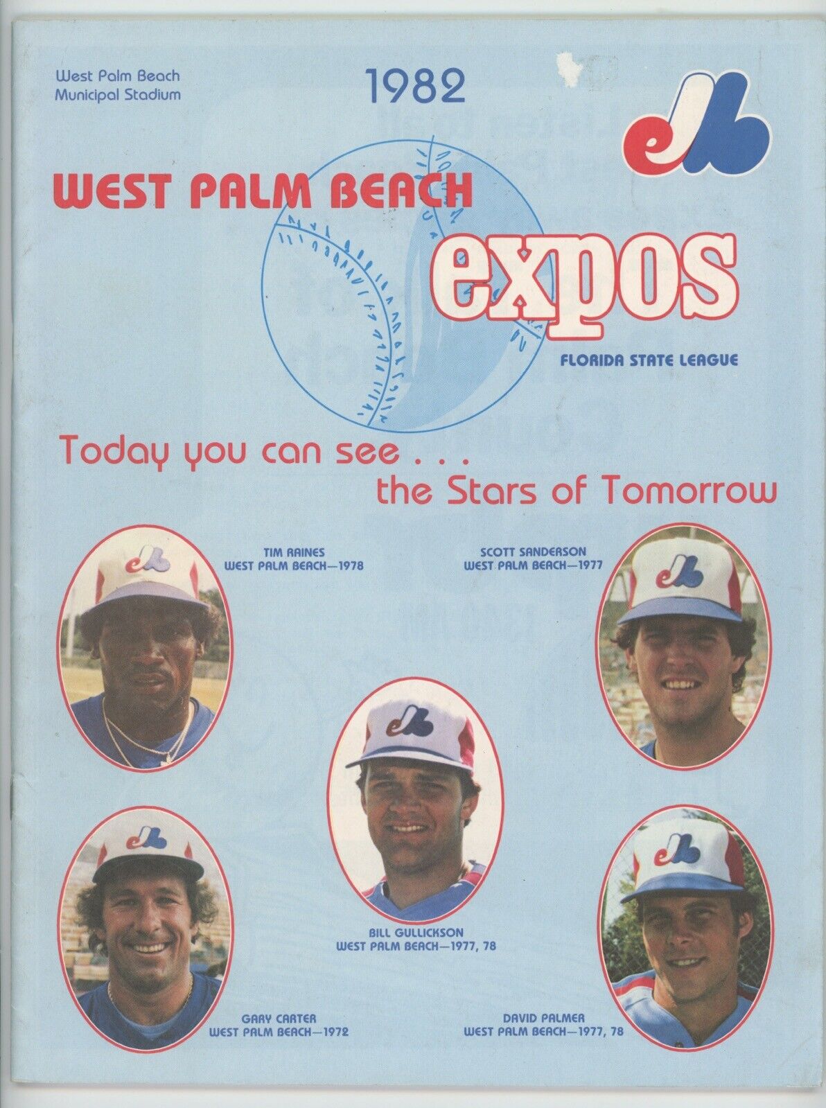 1982 West Palm Beach Expos Minor League Baseball Program & Scorecard - 40 pages