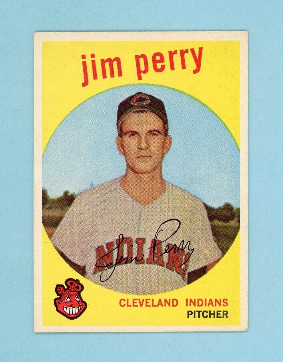 1959 Topps #542 Jim Perry Cleveland Indians Rookie Baseball Card EX - EX++