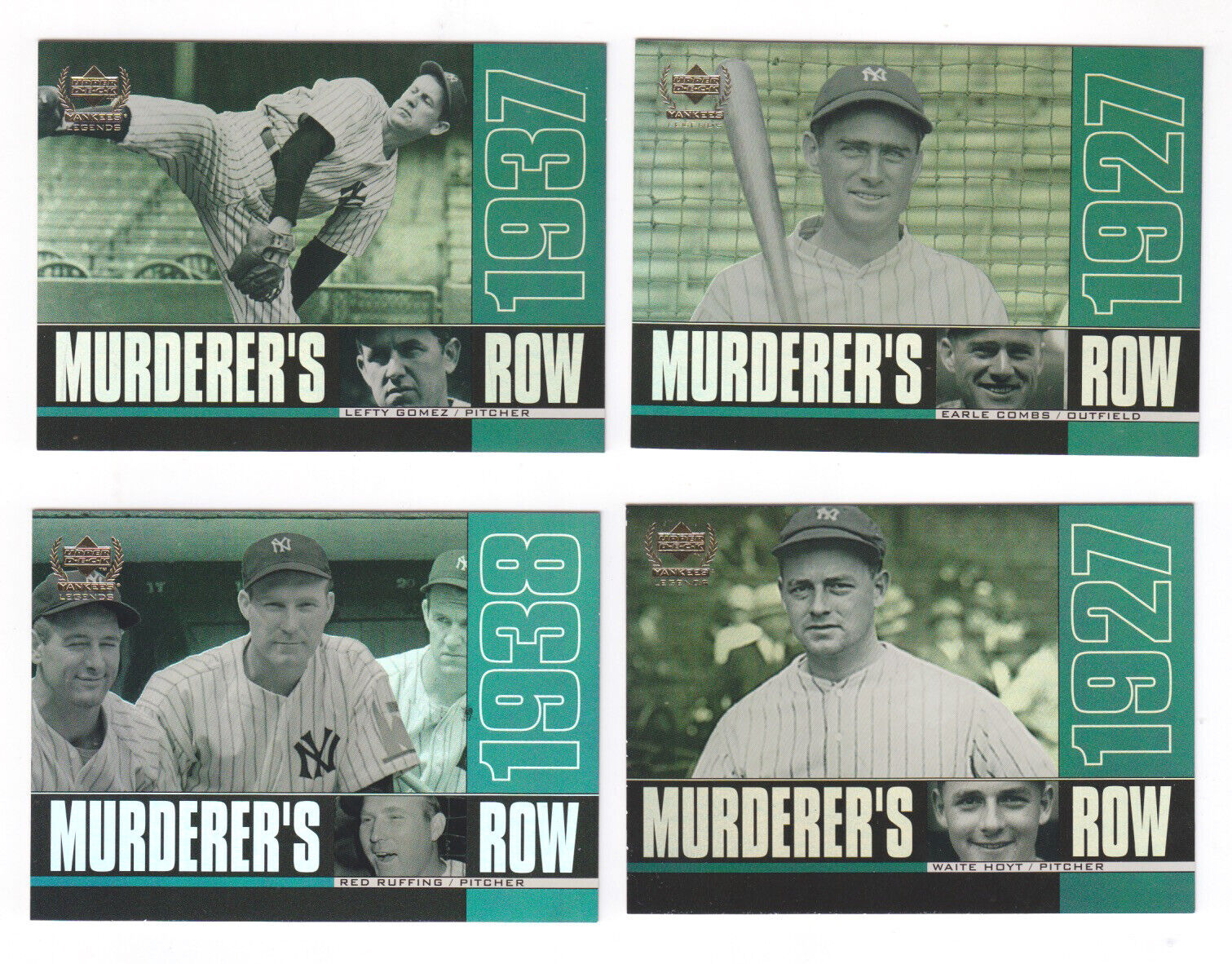 3 Diff 2000 Upper Deck NY Yankees Insert Sets Mantle, Ruth, Gehrig, DiMaggio