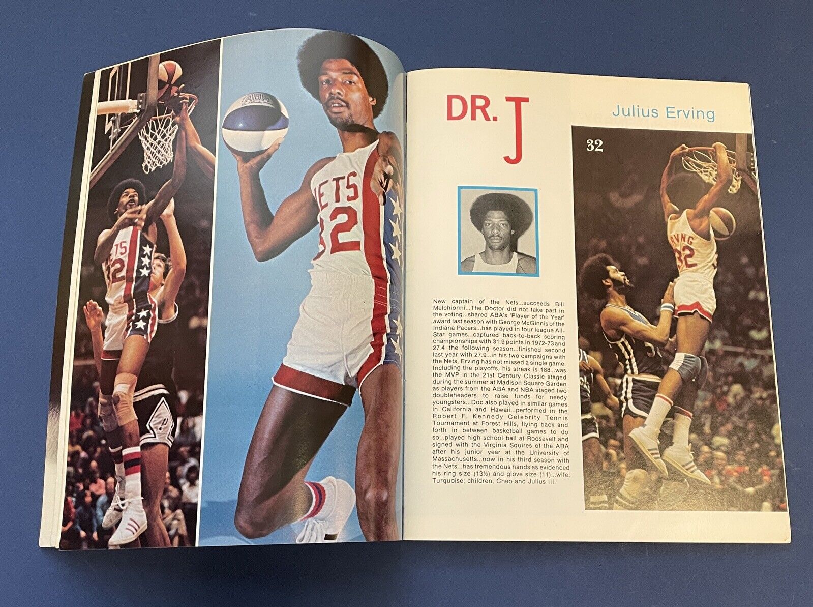 1975-76 New York Nets ABA Yearbook with Dr. J Poster Insert