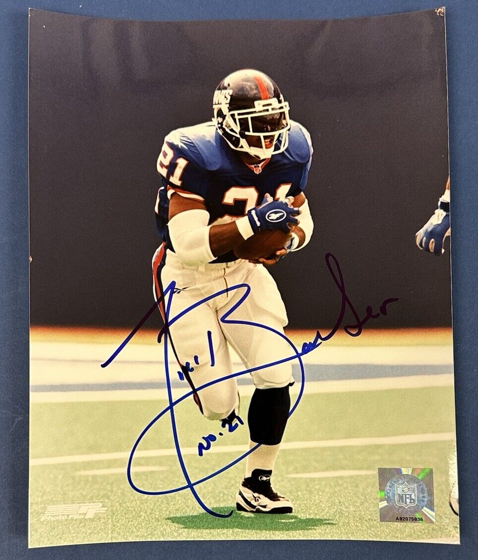 Tiki Barber #21 New York Giants SIGNED 8x10 Color Photo w/ hologram