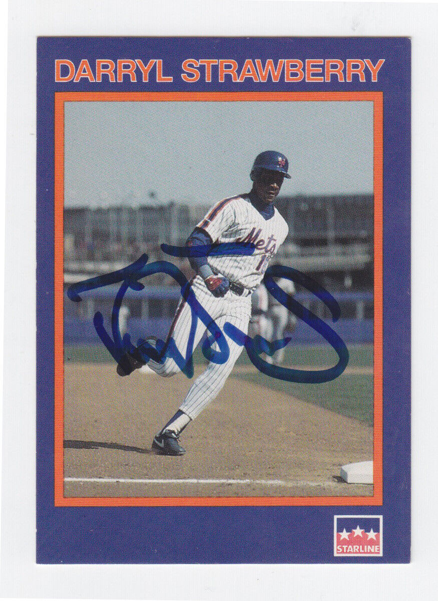 Darry Strawberry Signed 1990 Starline Card #37 auto with B&E Hologram