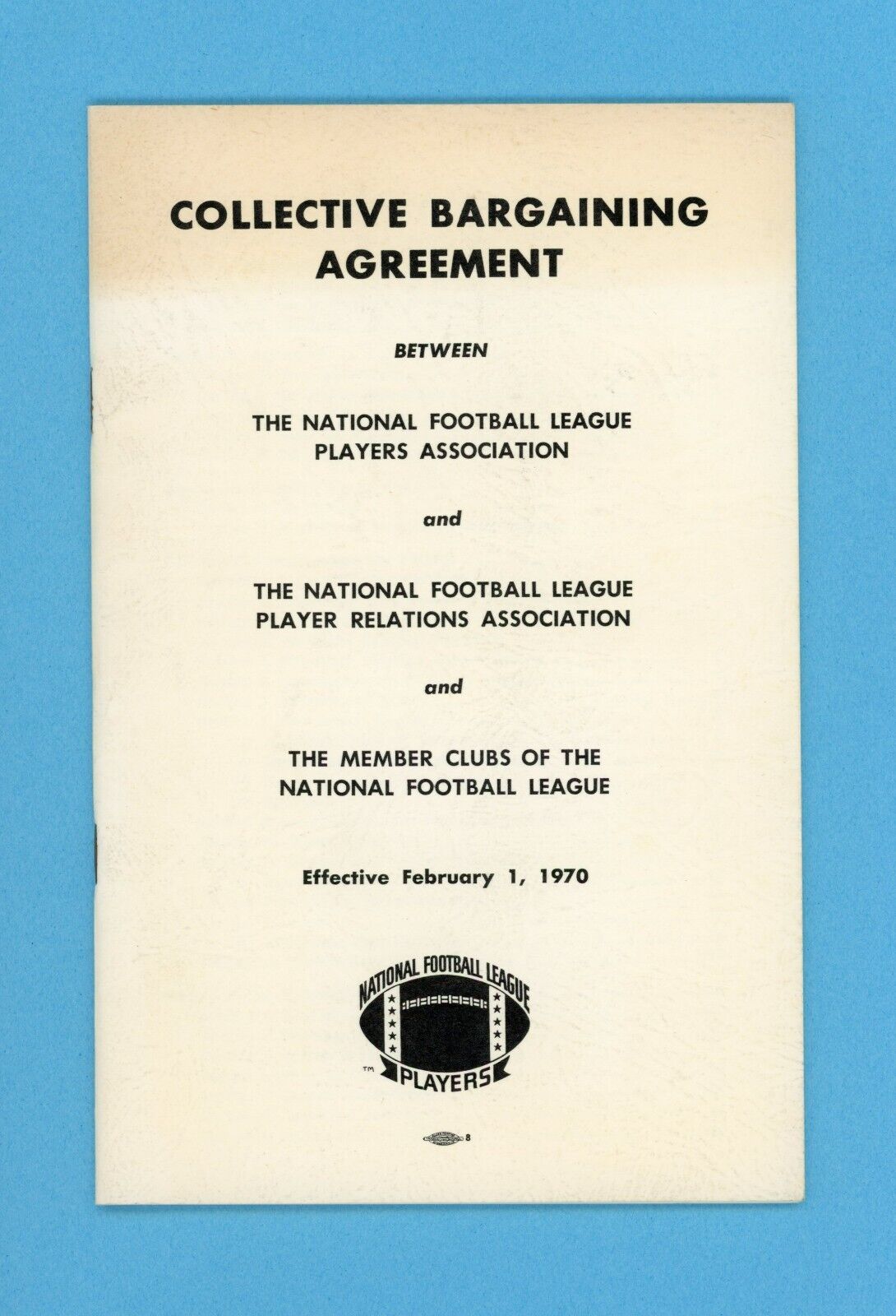 1970 NFL Collective Bargaining Agreement Booklet