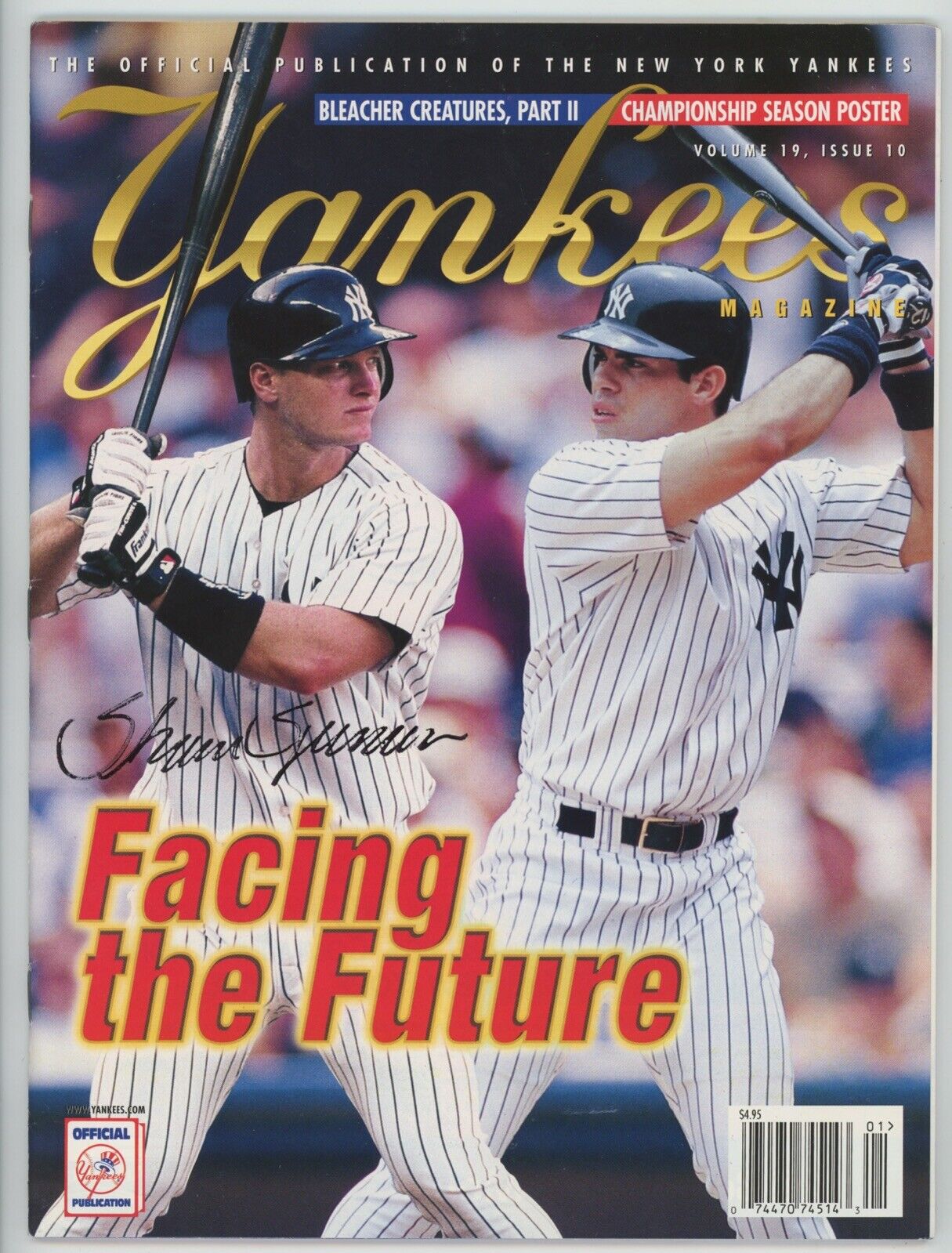 Shane Spencer NY Yankees Signed January 1999 Yankees Magazine with B&E Hologram