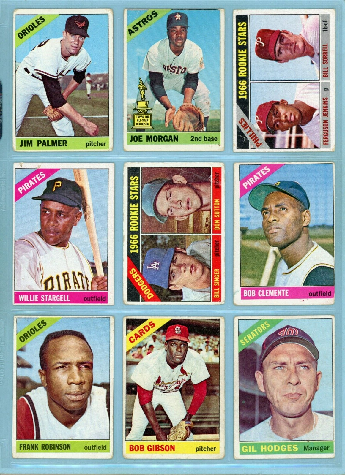 1966 Topps Lot of 21 Different Hall of Famer Baseball Cards Low Grade