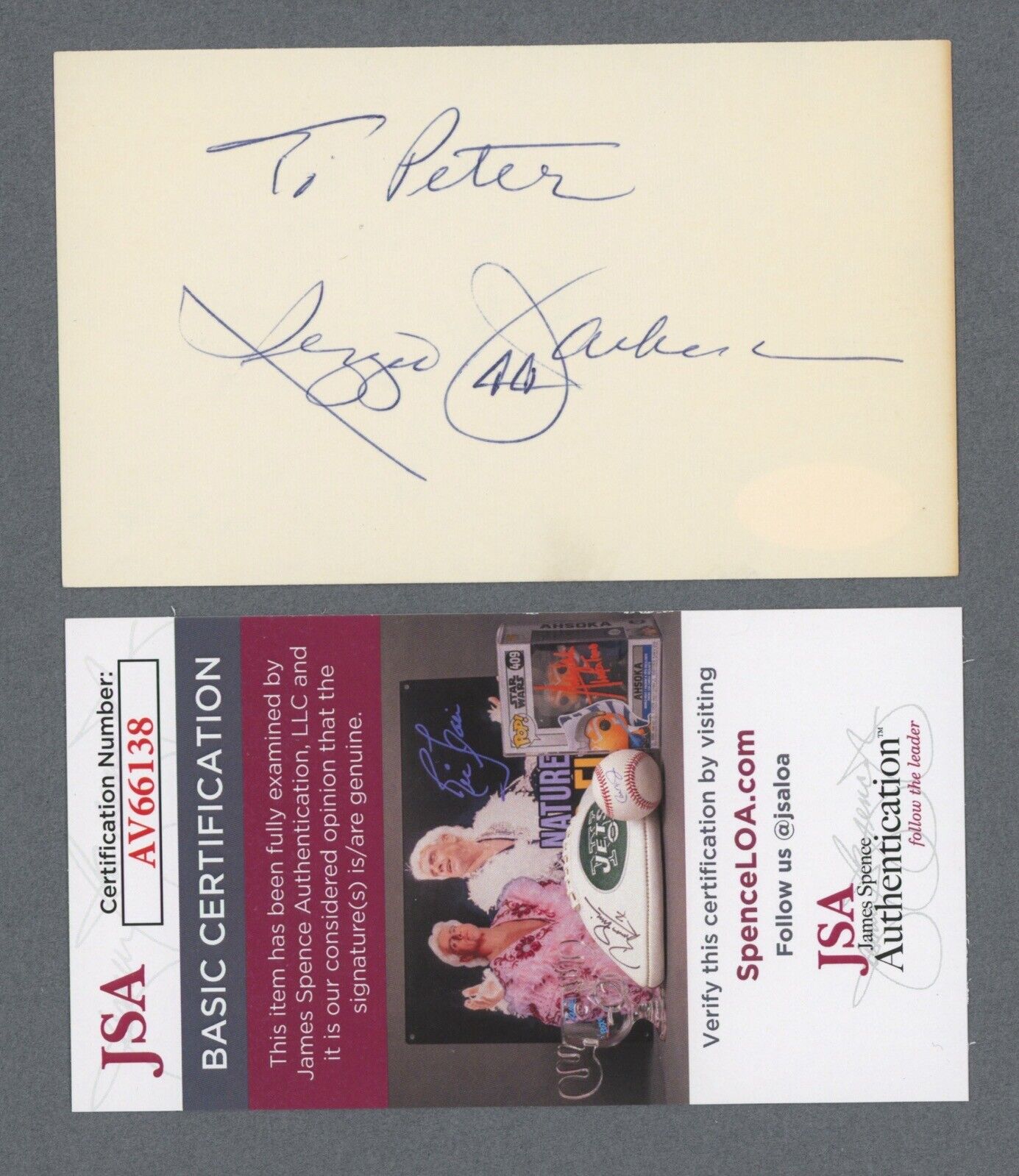 Reggie Jackson NY Yankees Signed Index Card • JSA Certified Auto