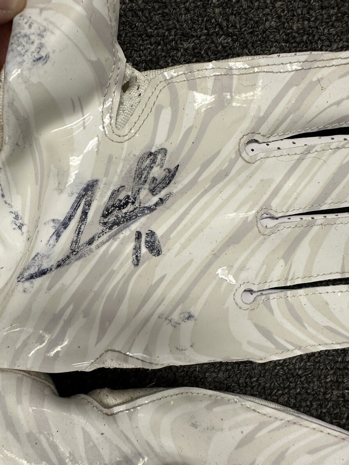 2018 Chad Williams #10 Arizona Cardinals SIGNED NFL Game Used Football Gloves