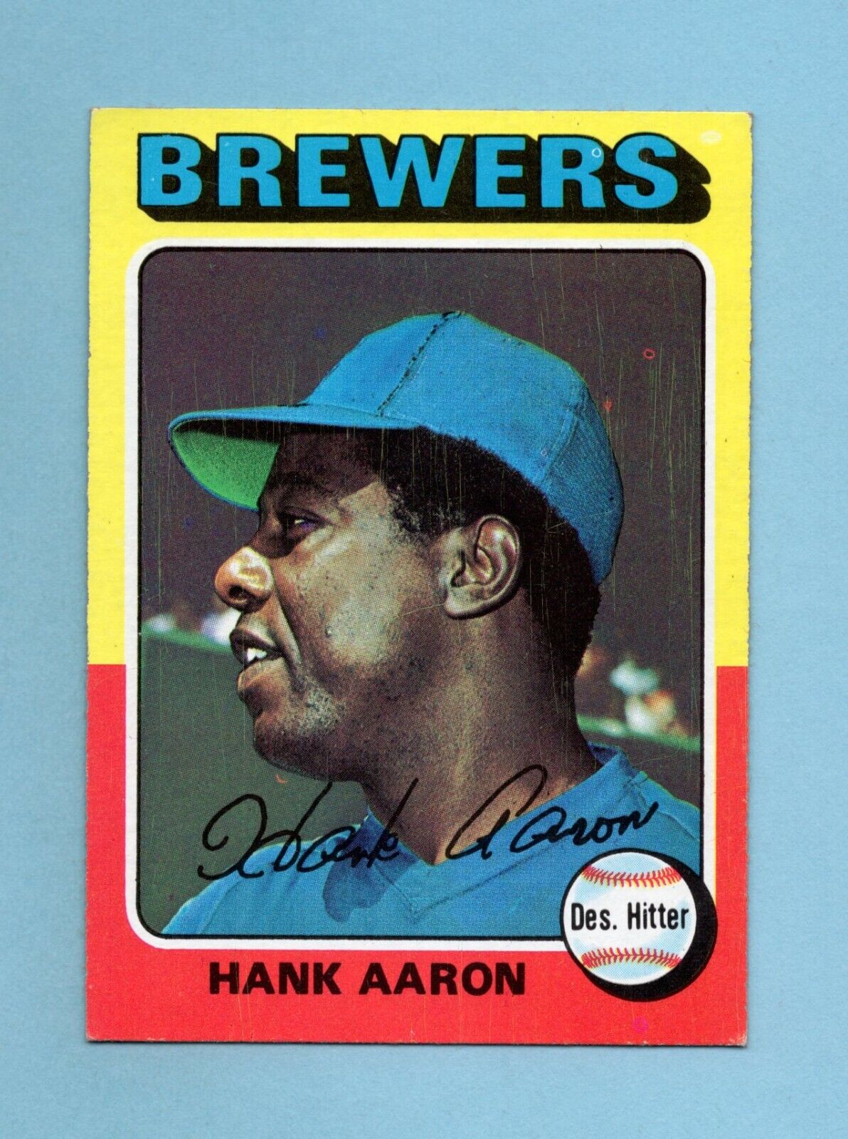 1975 Topps #660 Hank Aaron Milwaukee Brewers Baseball Card Ex/Mt