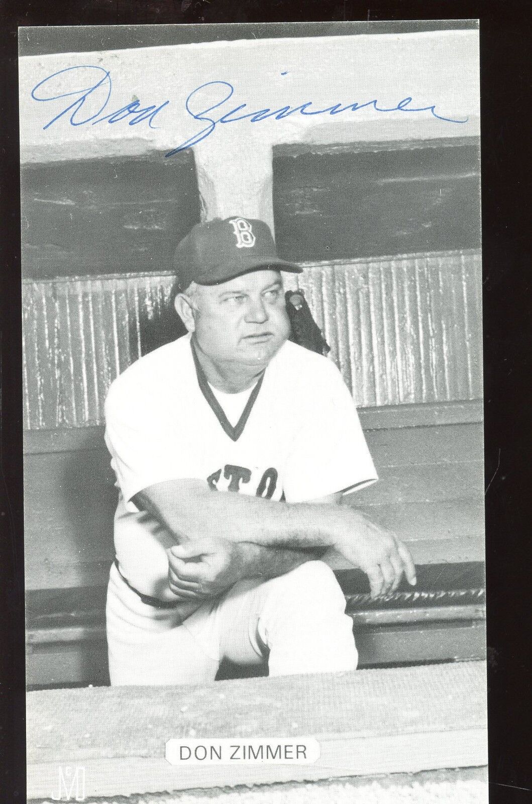 1970's JD McCarty Bsaseball Postcard Don Zimmer Red Sox NRMT Autographed Holo