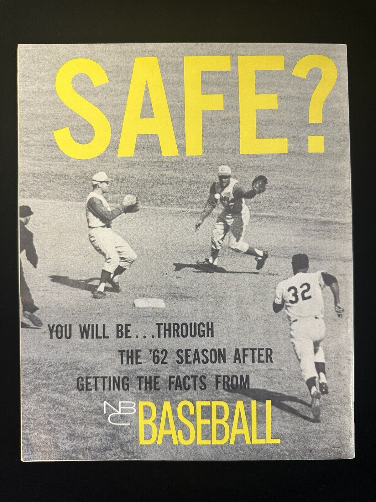 1962 MACO SPORTSMAN NBC Baseball Magazine Mickey Mantle cover - beautiful NM