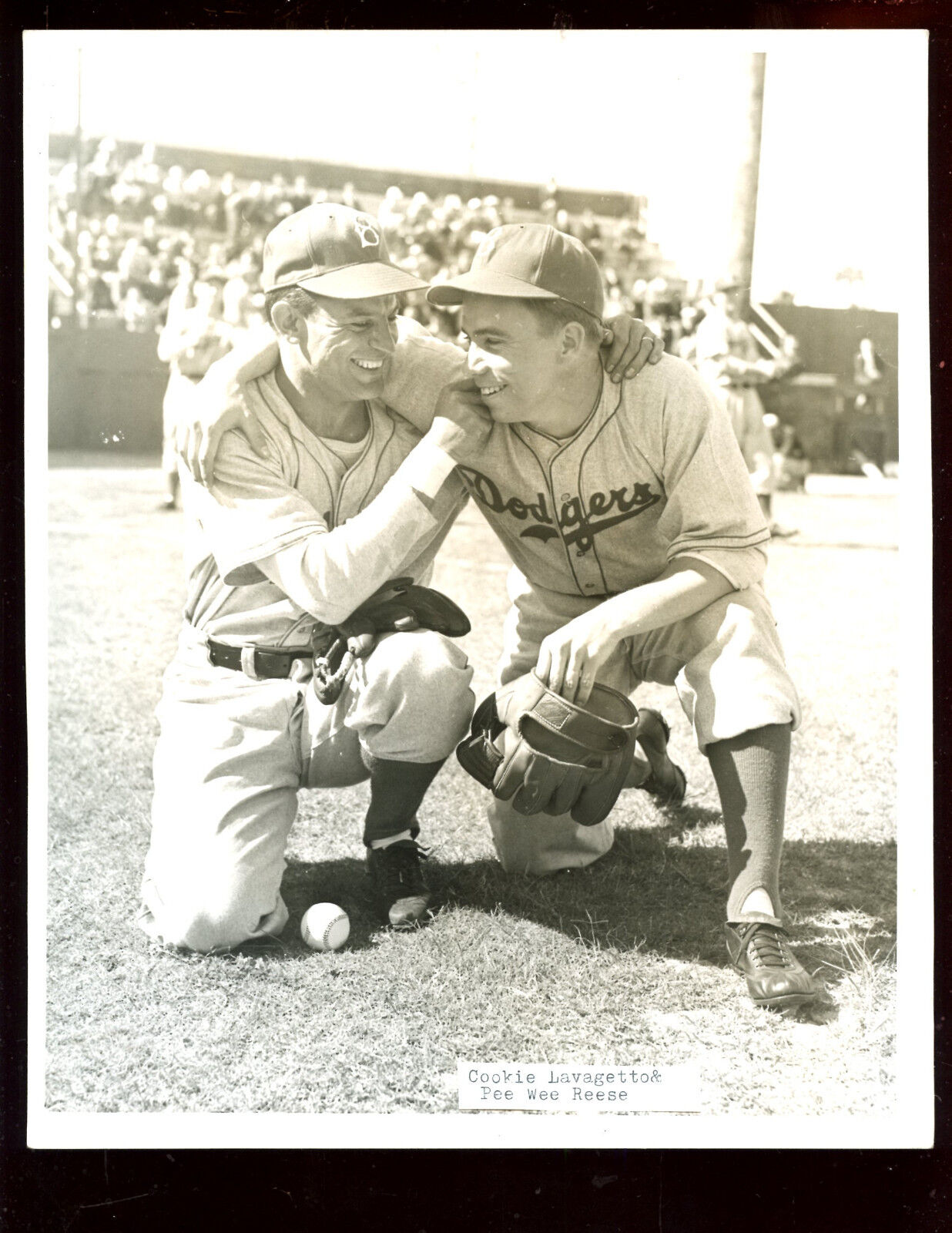 Vintage Original Barney Stein 8 X 10 Photo Pee Wee Reese & Lavagetto Brooklyn