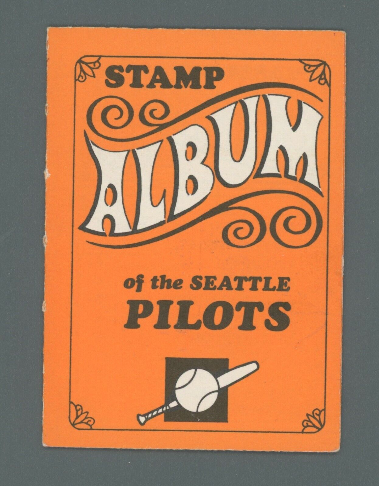 1969 Topps Stamp Album #16 Seattle Pilots with 3 Players Stamps attached inside