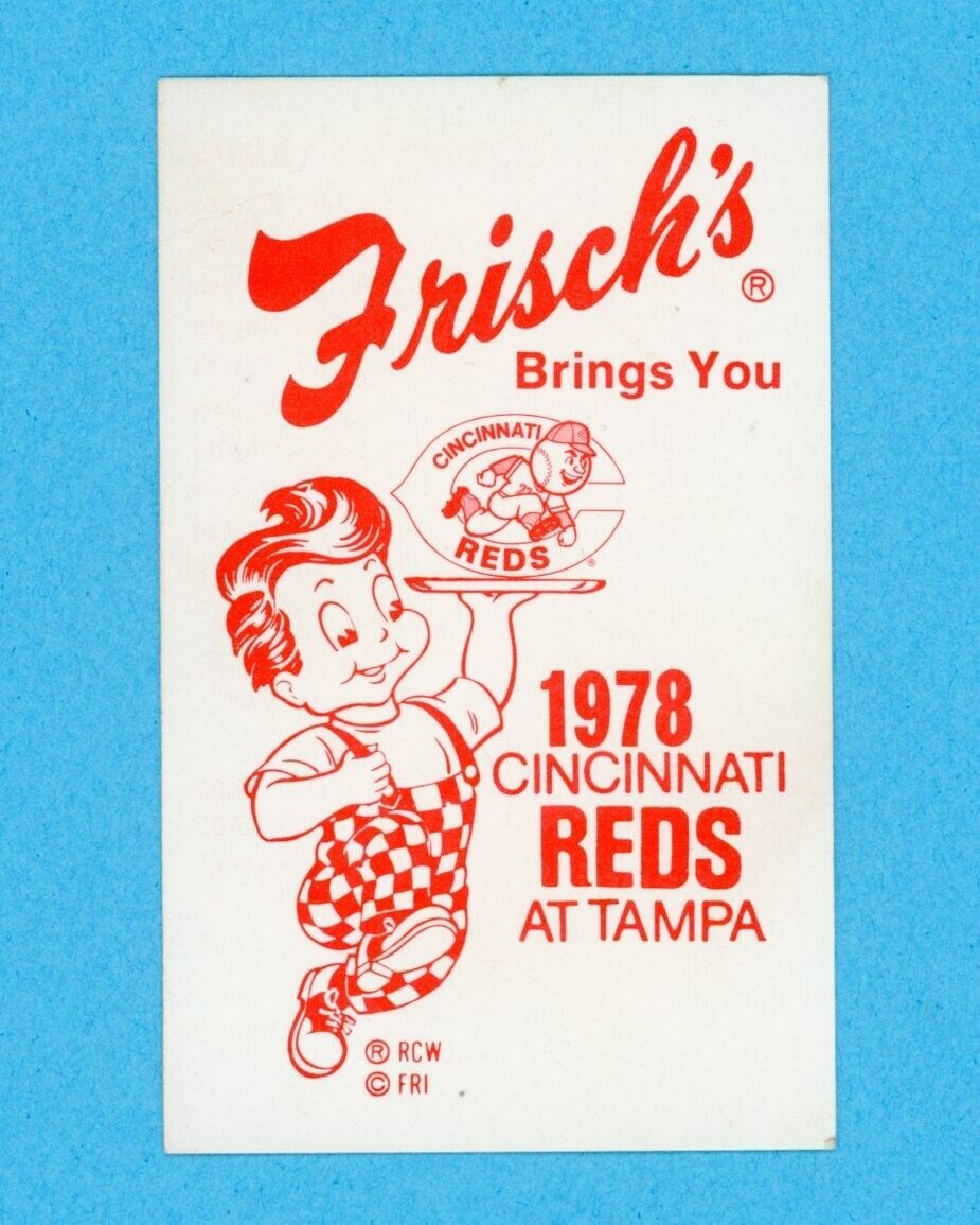 1978 Cincinnati Reds Spring Training Schedule Card