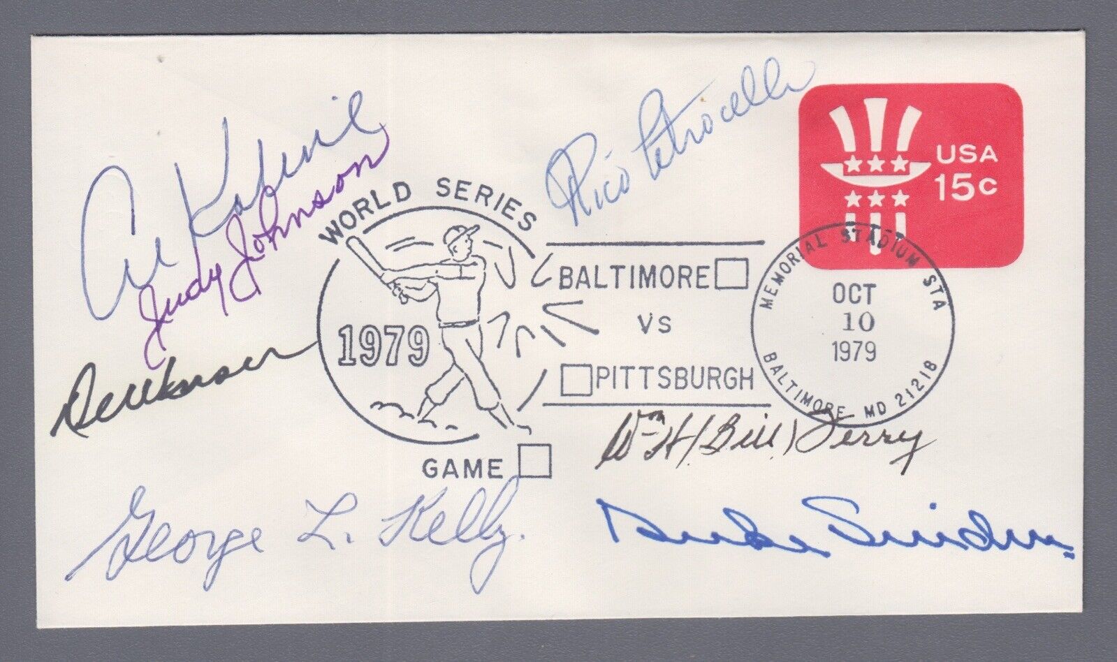 5 Hall of Famers + Signed Cachet First Day Cover 10/10/79 Auto with B&E Hologram